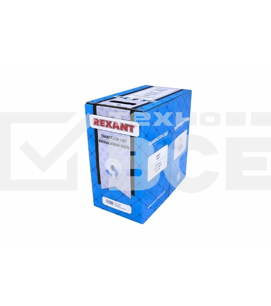 Кабель Rexant витая пара, U/UTP, категория 6, 4 x 2 x 0,57 мм, PVC, внутреннний, синий, 305м