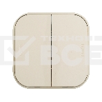 Переключатель 2-клавишный 10А 782236 Legrand Quteo Сл. кость, фото2