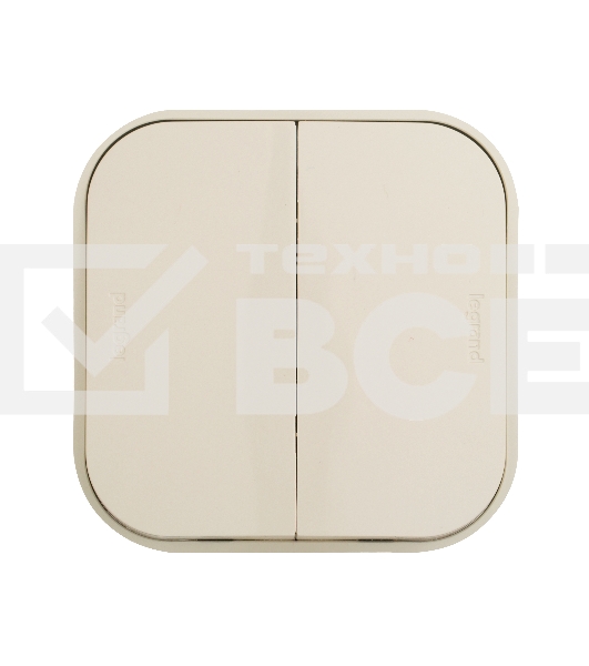 Переключатель 2-клавишный 10А 782236 Legrand Quteo Сл. кость