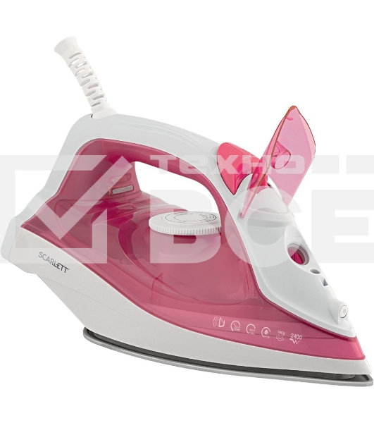 Утюг Scarlett SC-SI30K56 (розовый)Мощность, Вт: 2400; Световой индикатор работы: Да; Регулируемый пар до г/мин: 35; Паровой удар до г/мин: 140; Резервуар для воды, мл: 280; Функция разбрызгивания воды: Да; Терморегулятор: Да; Вертикальное отпаривание: Да;