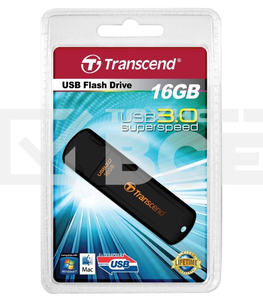 Флешка USB Transcend JetFlash 700 (TS16GJF700), 16Gb, USB 3.0, R/W 70/20, черный