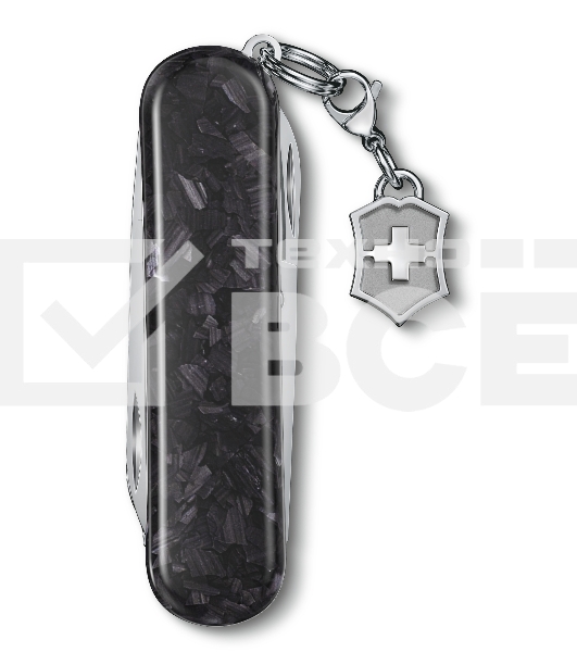 Нож перочинный Victorinox Classic Brilliant Carbon (0.6221.90) 58мм 5 функций черный/серебристый подар.коробка
