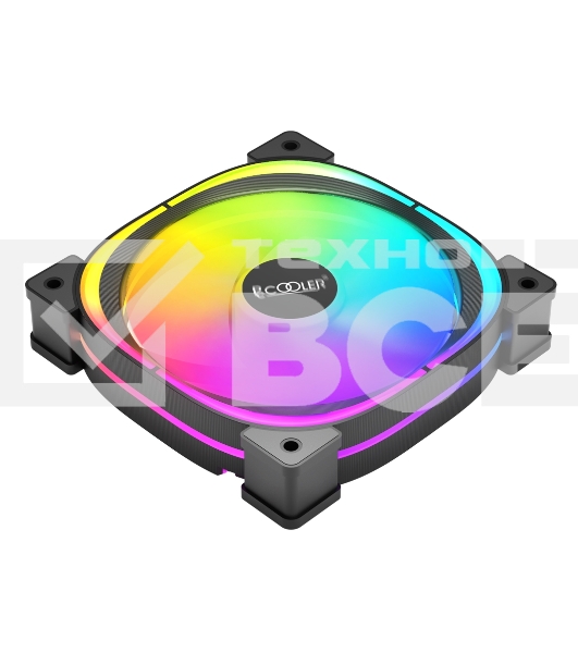 Вентилятор для корпуса PCCooler EF120 ARGB черный, 120 мм, 1500 об/мин, 25.7 дБ, 4 pin