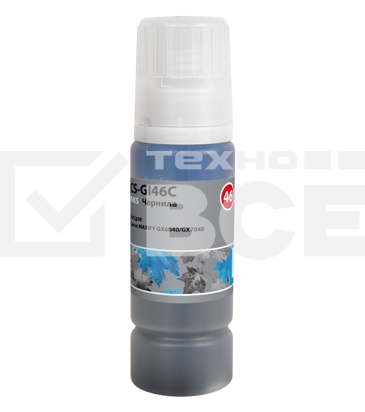 Чернила Cactus CS-GI46C голубой135мл для Canon MAXIFY GX6040/GX7040