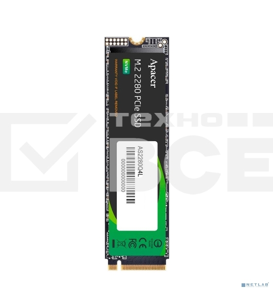 Накопитель SSD AS2280Q4L 2TB M.2 2280 PCIe Gen4x4, R3600/W2800 Mb/s, 3D NAND, MTBF 1.5M, NVMe 1.4, 1200TBW, Retail, 3 years (AP2TBAS2280Q4L-1)