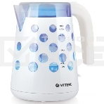 Чайник Vitek VT-7048 W Мощность: 2200 Вт. Объем: 1,7 л. Материал корпуса: термостойкий пластик. Тип нагревательного элемента: скрытый. Блокировка включения без воды. Индикация включения. Индикатор уровня воды. Фильтр. Подсветка. Контроллер Strix. Декорати, фото2