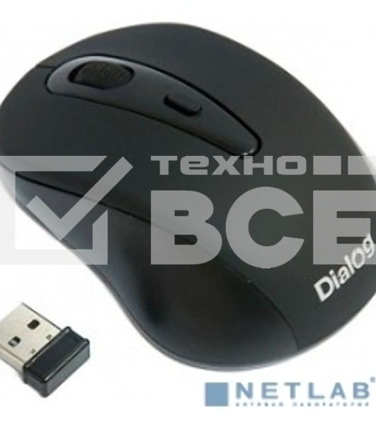 Мышь беспроводная Dialog Pointer MROP-05U черный, 1600 dpi, радиоканал, USB, кнопки - 4