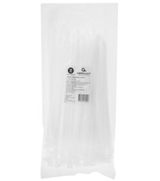 Стяжки Cablexpert NYT-250x7.6 пластиковые 250 мм х 7.6 мм, белые (100 шт.)