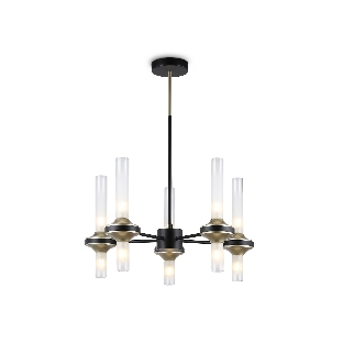Люстра Ambrella light LH55351/10 BK/CGD/CL черный/золото/прозрачный G9/10 max 30W D550*690