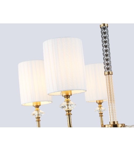 Люстра Ambrella light LH71500/5 BS/FR латунь/белый матовый E14*5 max 40W D680*640