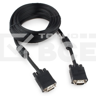 Кабель Gembird/Cablexpert CC-PPVGA-5M-B, Кабель VGA Premium , 15M/15M, 5.0м,черный,тройной экран, феррит.кольца 