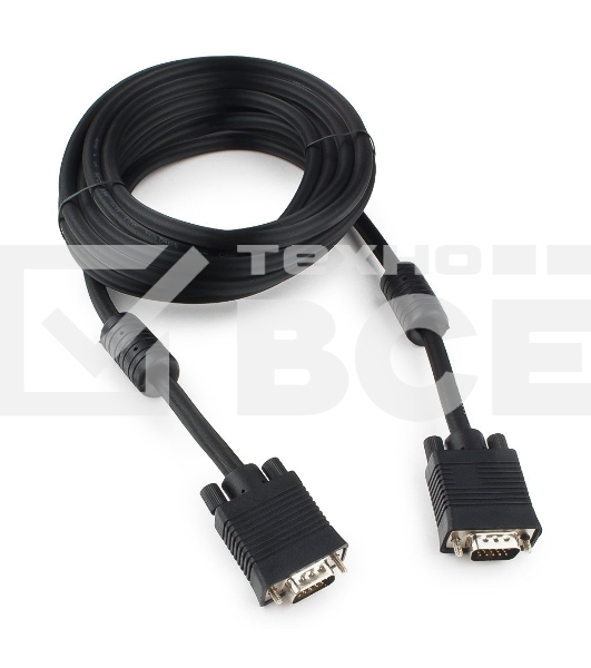 Кабель Gembird/Cablexpert CC-PPVGA-5M-B, Кабель VGA Premium , 15M/15M, 5.0м,черный,тройной экран, феррит.кольца 