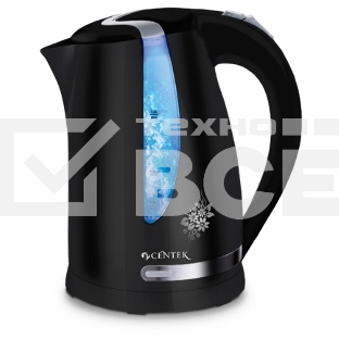 Чайник Centek CT-0040 Black 1.8л, 2200Вт, открывание кнопкой, внутренняя подсветка     