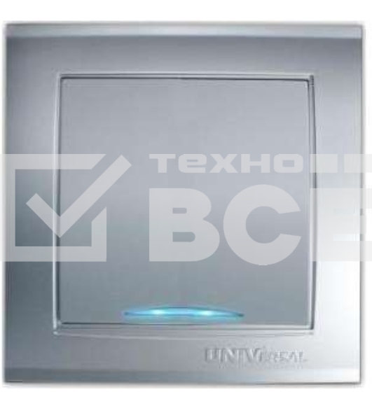 Выключатель 1-кл. СП Бриллиант 10А IP20 с подсветкой серебр. Universal 7949643