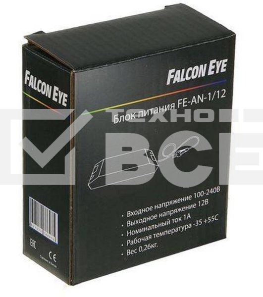 Блок питания Falcon Eye FE-AN-1/12 Входное напряжение 87-264V, Выходное 12V, Номинальный ток 1A
