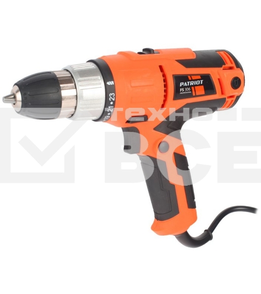 Дрель-шуруповерт Patriot FS 306, Сетевая, 300 Вт