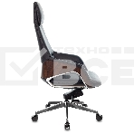 Кресло руководителя Бюрократ _DAO-2 черный кожа с подголов. крестовина алюминий, фото4