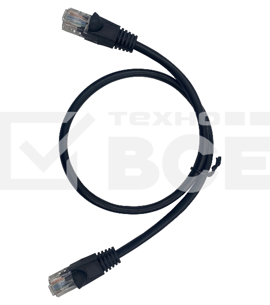 Патч-корд Buro UTP 4 пары cat5E CCA molded 0.5м черный RJ-45 (m)-RJ-45 (m)