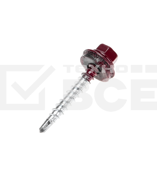 Саморез кровельный 4,8х35, окрашенный RAL 3005, короб (250 шт/уп) KRANZ