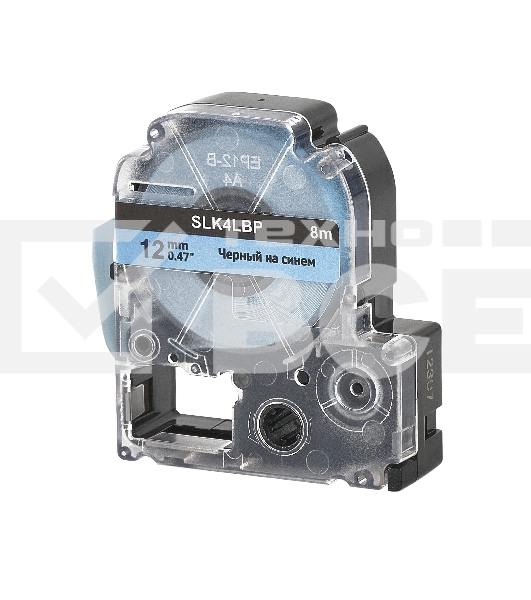 Кассета с лентой S'OK by Sakura Printing K4LBP для Epson, черный на синем, 12мм/8м