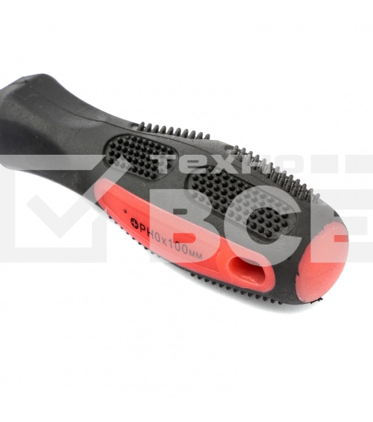 Отвертка Anti-Slip, PH0 х 100 мм, CrV, двухкомп. рукоятка Matrix