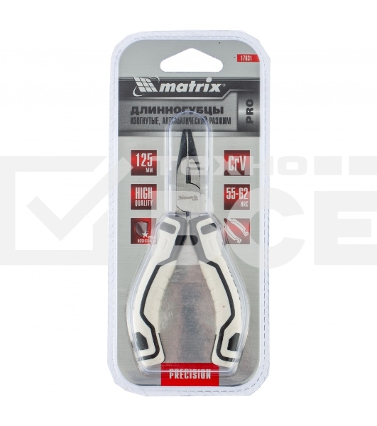 Длинногубцы MATRIX Mini, 125 мм изогнутые, авторазжим, PRO 17831