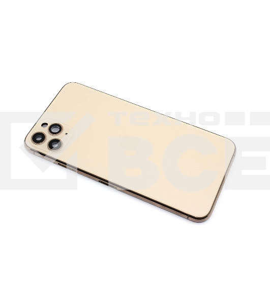 Задняя крышка (корпус) в сборе с рамкой для Apple iPhone 11 Pro Max золотая