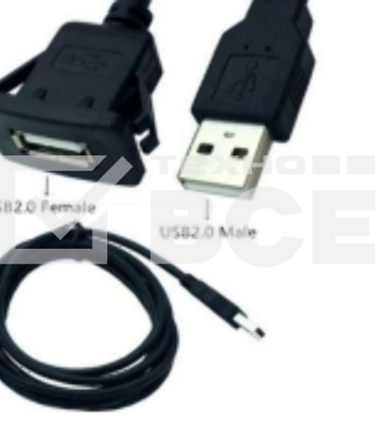 Кабель с разъемами USB 2.0 мама для монтажа -папа 1 м