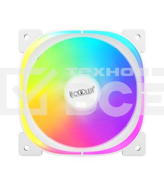 Вентилятор для корпуса PCCooler EF120 ARGB белый, 120 мм, 1500 об/мин, 25.7 дБ, 4 pin