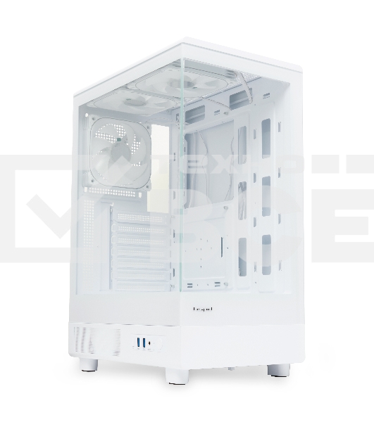 Компьютерный корпус HSPD F510, Panoramic Mid Tower, белый, TG, 0.5 SPCC, 3x120мм ARGB ATX, mATX, mITX 180/280/160мм 1x2.5', 1x3.5', 7xPCI 2xUSB-A 3.0 356x218x467мм