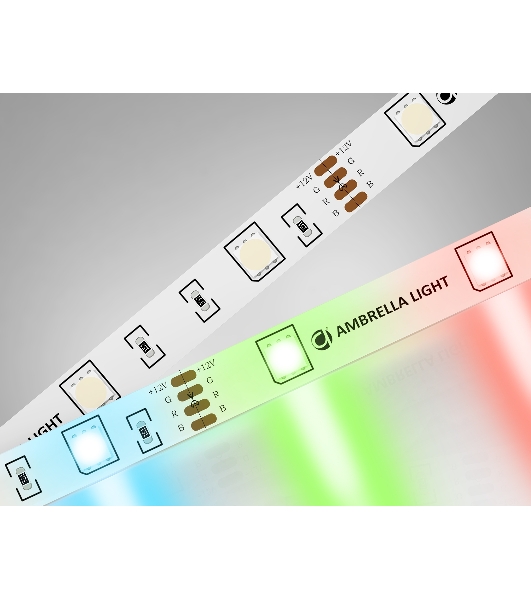 Светодиодная лента Ambrella light GS2201 5050 30Led/ 7.2W m/ 12V IP20 RGB /5000*10*1.87mm (4 конт.)