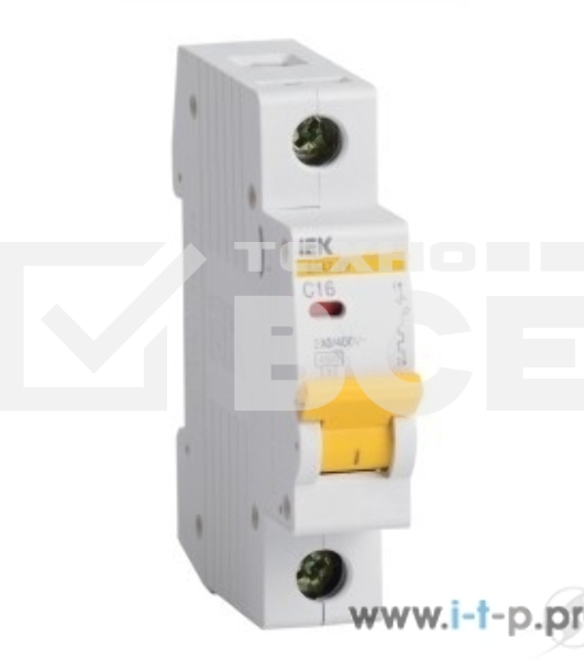 Автоматический выключатель Iek MVA20-1-006-B ВА47-29 1Р6А 4,5кА х-ка В ИЭК