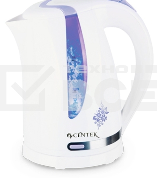 Чайник Centek CT-0040 White 1.8л, 2200Вт, открывание кнопкой, внутренняя подсветка