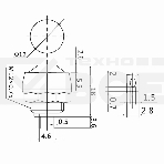 Выключатель-кнопка  250V 1А (2с) OFF-(ON)  Б/Фикс  красная  Micro  Rexant, фото3