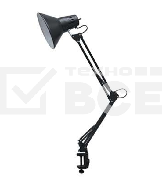 Светильник настольный под лампу СНС-13Ч на струбцине 60Вт E27 черный (коробка) IN HOME 4690612012735