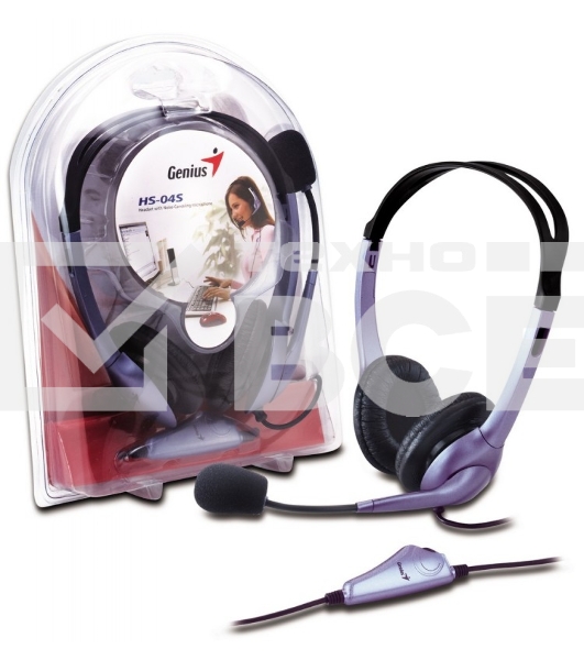 Наушники с микрофоном Genius HS-04S blue 2х mini jack 3.5mm