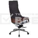 Кресло руководителя Бюрократ _DAO-2 черный кожа с подголов. крестовина алюминий, фото5