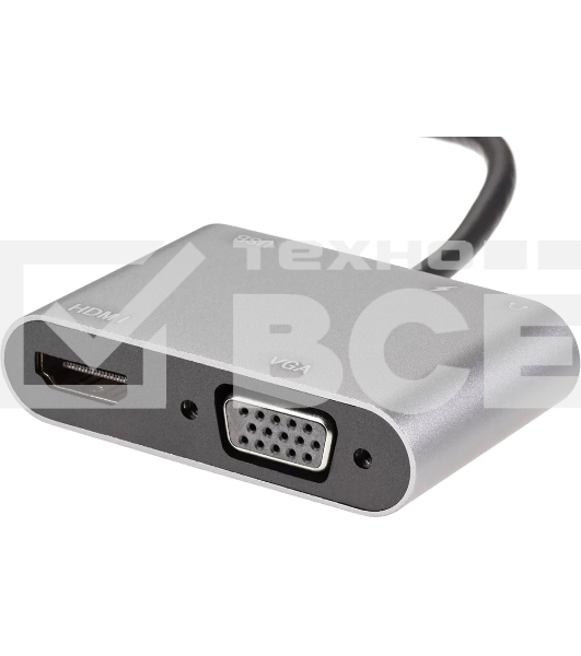 Адаптер USB Type-Cm-->VGA, HDMI 4k*30Hz, USB3.0, PD, Audio,iOpen (Aopen/Qust/VCOM)<ACU4511>