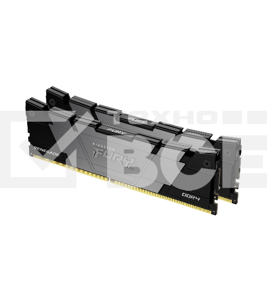 Оперативная память Kingston Fury Renegade, DDR4, 32GB (2x16GB), 3200MHz, CL16, с радиаторами, серый/черный