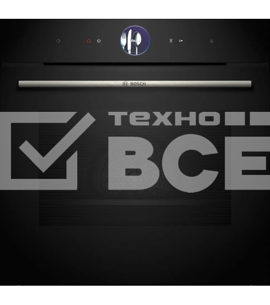 Духовой шкаф Bosch HSG7361B1 Home Connect!! Serie 8, черный, 21 режим + комбинированные режимы, функция приготовление на пару 100%, 4-слойное остекление, 3 цветных текстовых TFT-дисплея 2,5