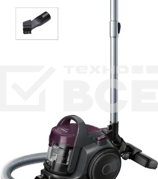 Пылесос Bosch BGC05AAA1 серый, 350/700 Вт, уборка сухая, пылесборник контейнер 1.5 л