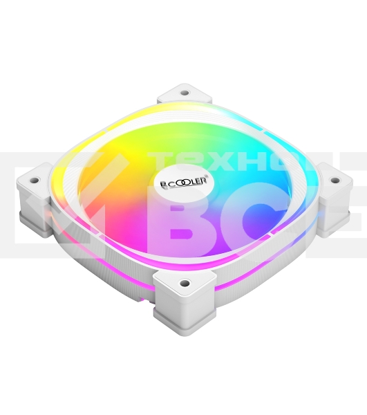 Вентилятор для корпуса PCCooler EF120 ARGB белый, 120 мм, 1500 об/мин, 25.7 дБ, 4 pin