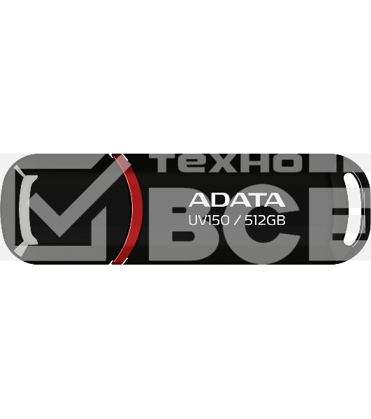 Флешка USB ADATA UV150 (AUV150-512G-RBK), 512Gb, USB 3.2, R/W 100/30, черный