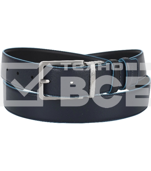 Ремень мужской Piquadro Blue Square CU2619B2/NBLU2, черный/темно-синий, натур.кожа