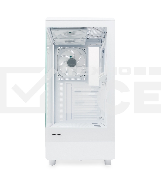 Компьютерный корпус HSPD F510, Panoramic Mid Tower, белый, TG, 0.5 SPCC, 3x120мм ARGB ATX, mATX, mITX 180/280/160мм 1x2.5', 1x3.5', 7xPCI 2xUSB-A 3.0 356x218x467мм