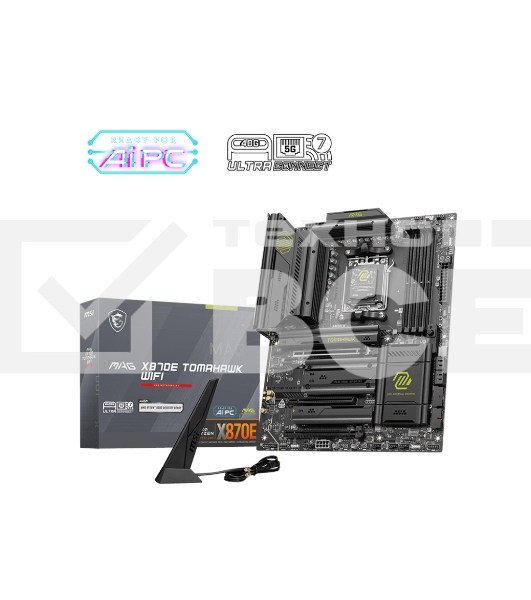 Материнская плата MSI MAG X870E TOMAHAWK WIFI, AM5, AMD X870, 4xDDR5, 4xSATA, 4xM.2, 1xPCI-E 5.0 x16, 1xPCI-E 4.0 x4, 1xPCI-E 3.0 x1, 1xHDMI, 2xUSB Type-C, 1x5Gb LAN, 2xUSB-A 3.2 Gen 2, 3xUSB-A 3.2 Gen 1, 4xUSB-A 2.0, 7.1, Wi-Fi 7, ATX