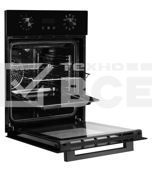 Духовой шкаф электрический Monsher MOE 4592 Noir ширина 45 см, High-Tech, 50 л, гидролизная очистка, 9 режимов, черный