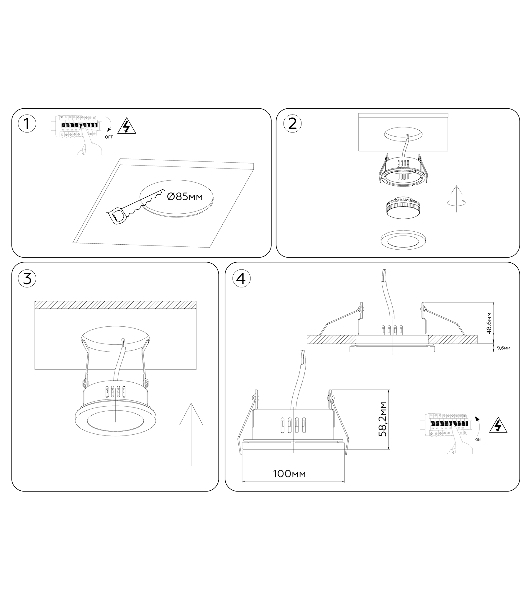 Светильник Ambrella light TN6632 BK черный IP44 GX53 D100*60