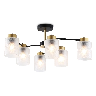 Светильник Ambrella light TR303325/6 BK/GD черный/золото E27/6 max 60W D680*270