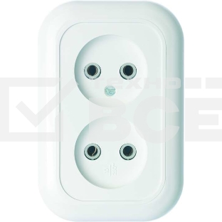 Розетка 2-м СП Валентина 10А IP20 РС10-393 бел. Кунцево 5449